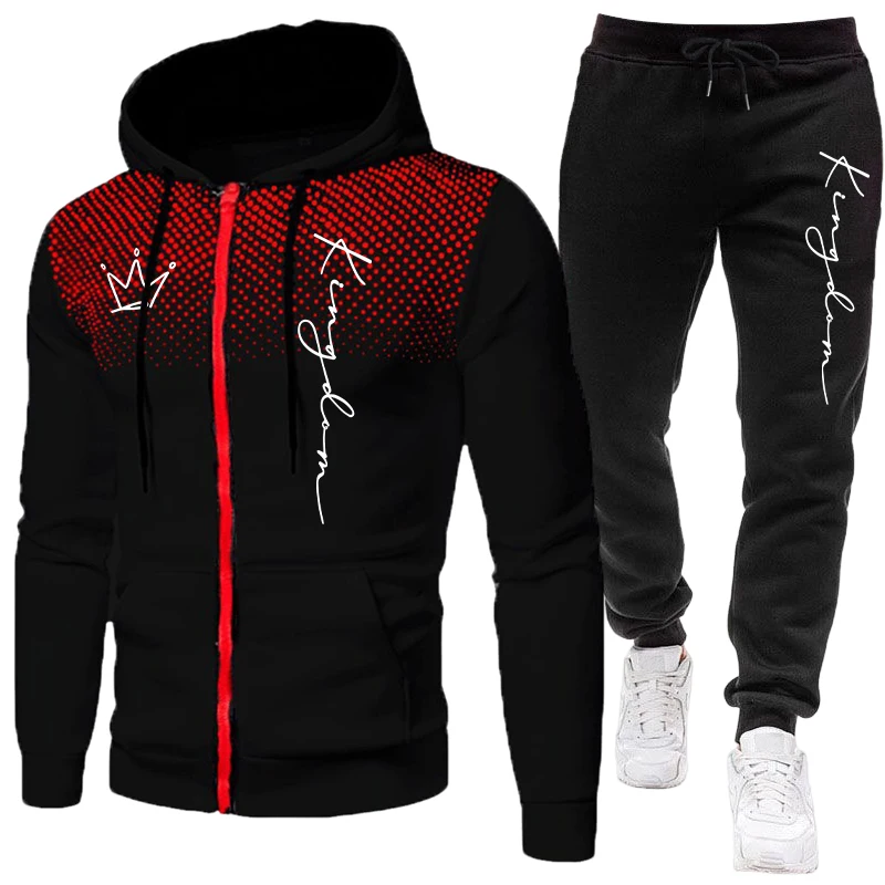 Winter Clothing Material - King Men's Jacket Tracksuit Casual Dot