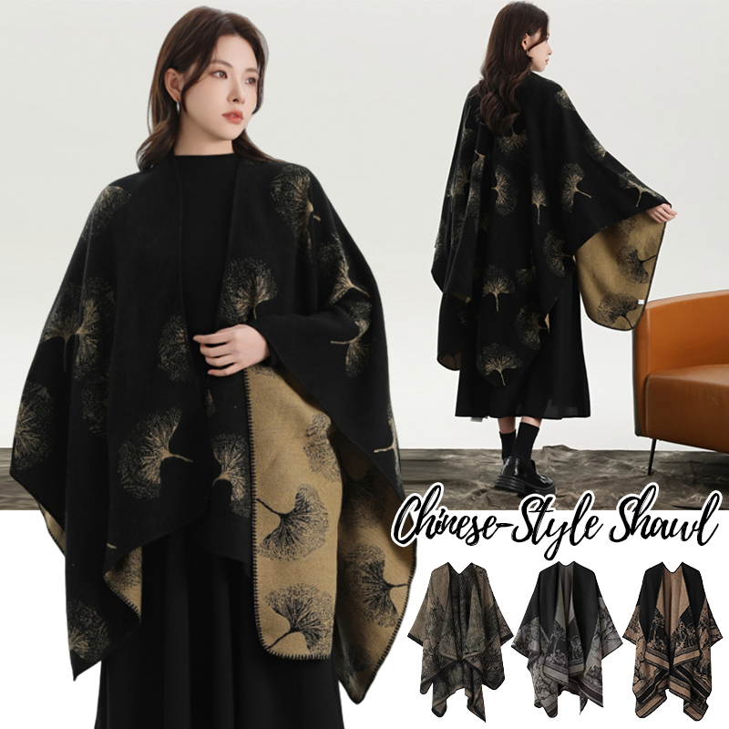 Winter Clothing Ideas - Printed Knitted Shawl for Women Autumn