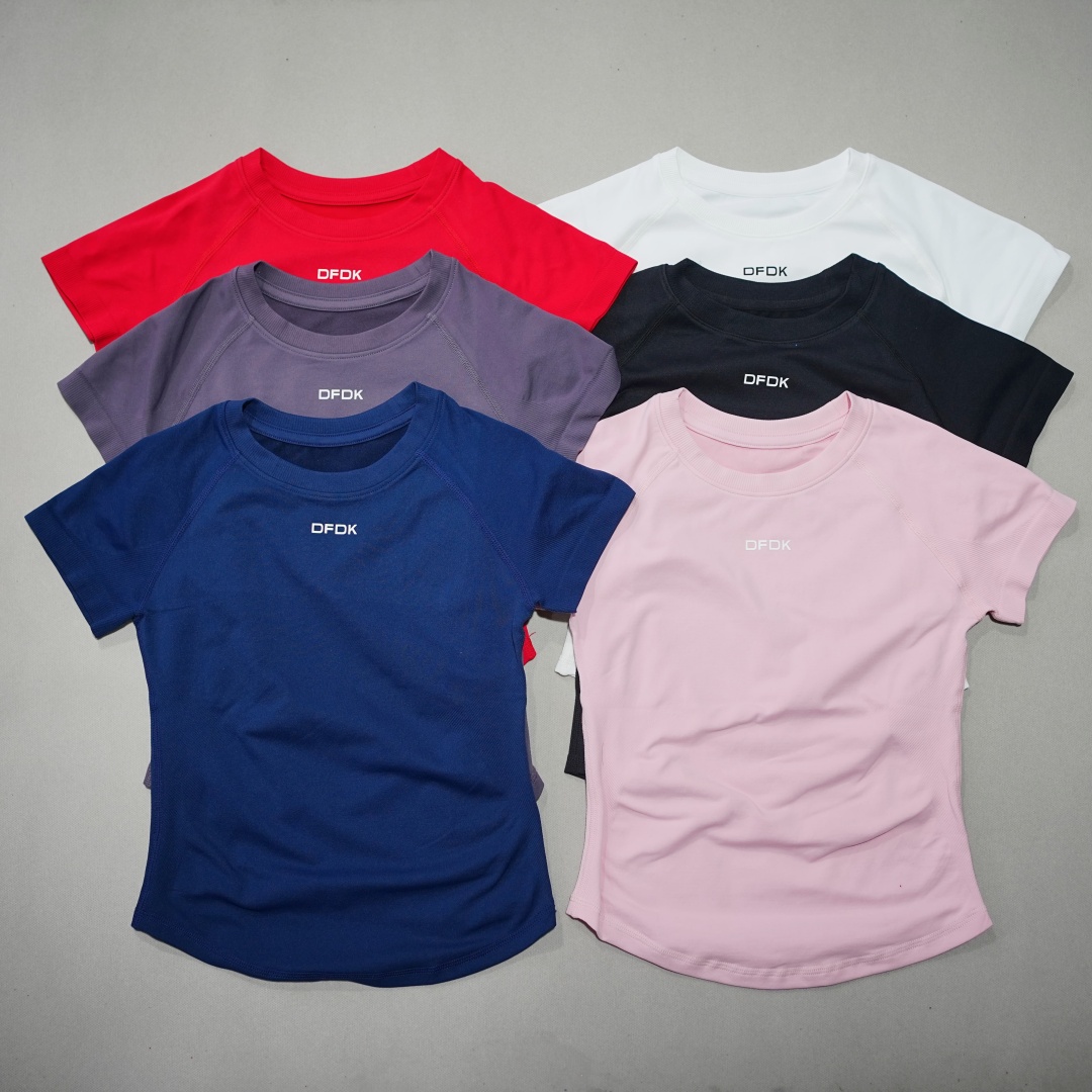 Winter Yoga Clothing - DFDK Women Elastic Slim Short Sleeve