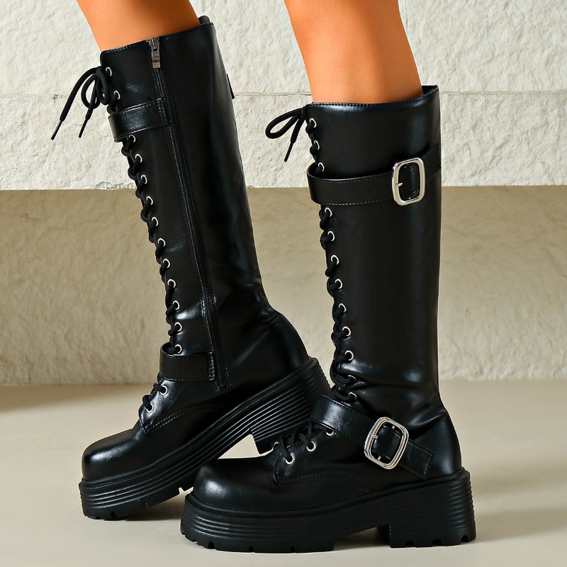 Platform Chunky Sole Women Kne - Winter Clothing Material review and price