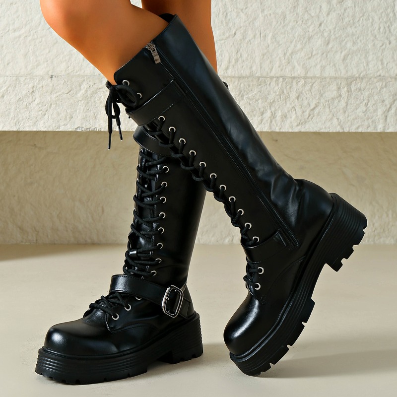 Platform Chunky Sole Women Kne - Winter Clothing Material review and price
