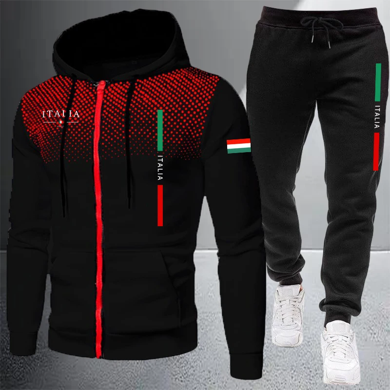 Men's Tracksuit Casual Zip Hoo - Winter Clothing Material review and price