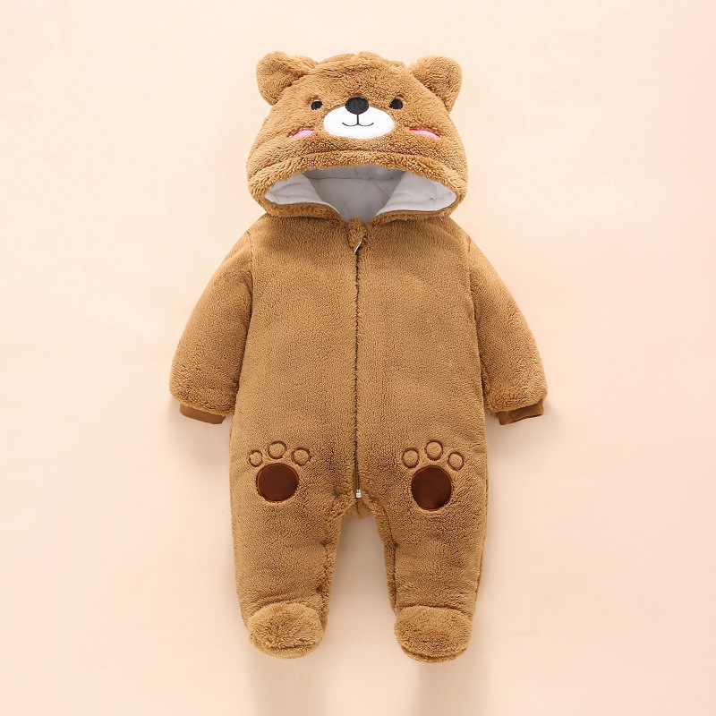 0-12M Baby Rompers Cute Bear T - Winter Clothing Toddler Girl review and price
