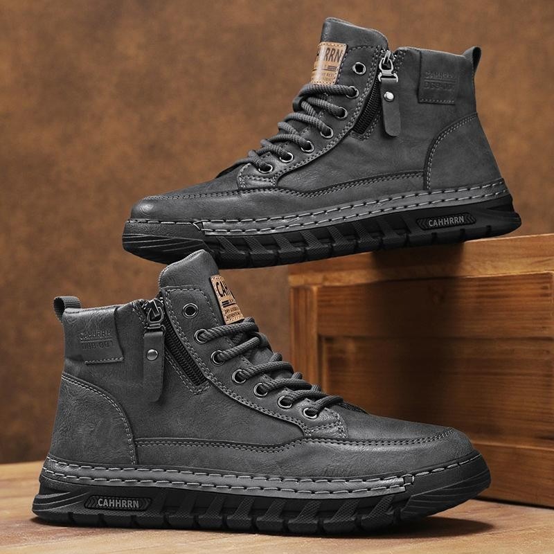 Men Leather High Top Ankle Boo - Winter Clothing Material review and price