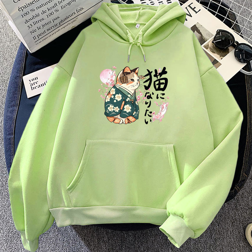 Ukiyoe Style Kanji Cat Printin - Yellow Winter Clothing review and price