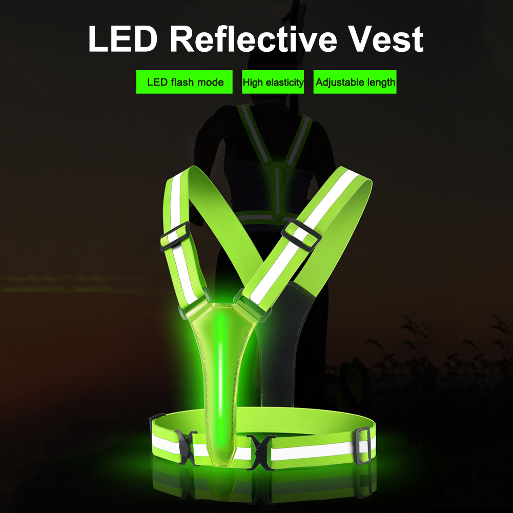 LED Running Vest Adjustable Re - Yellow Winter Clothing review and price