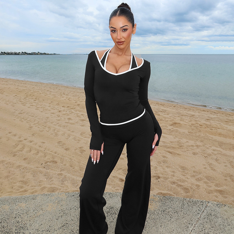 Women Tracksuits Color Patchwo - Winter Yoga Clothing review and price