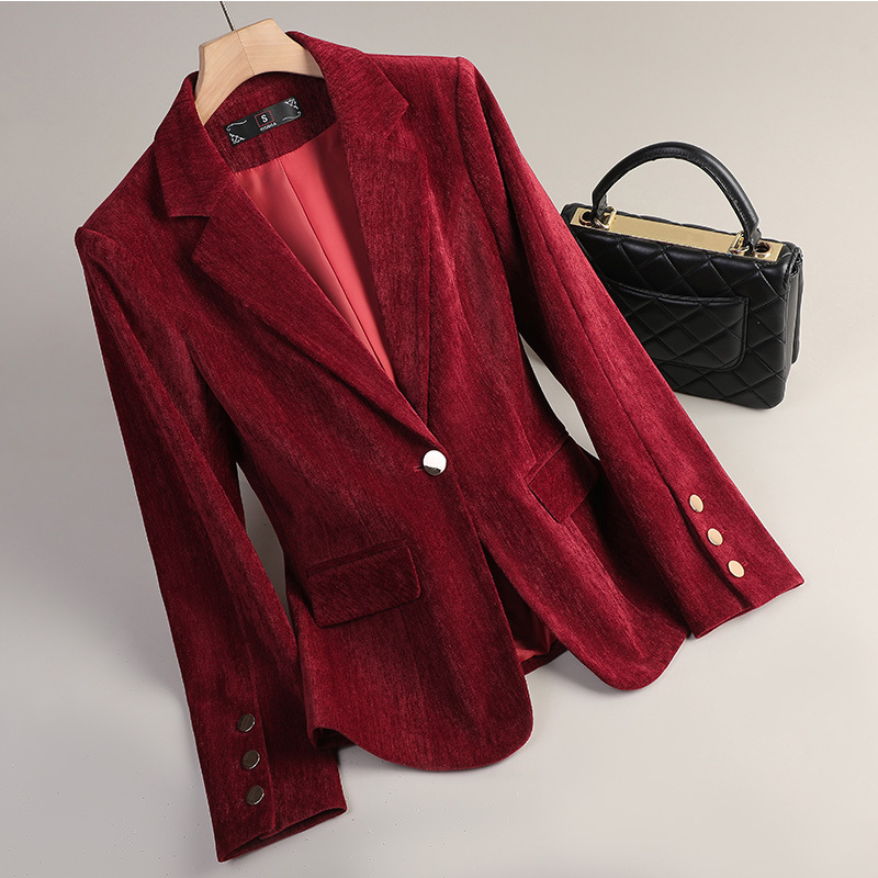 Yellow Gold Velvet Blazer Wome - Yellow Winter Clothing review and price