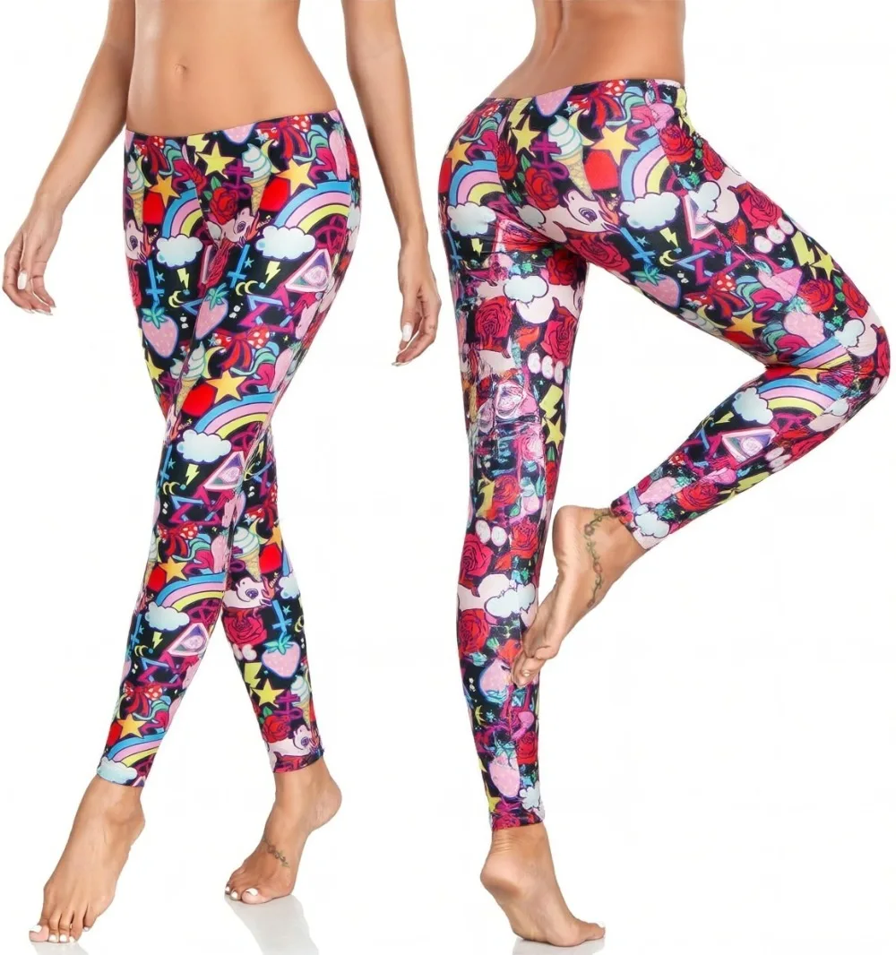 Women's Colorful Rainbow Print - Winter Yoga Clothing review and price