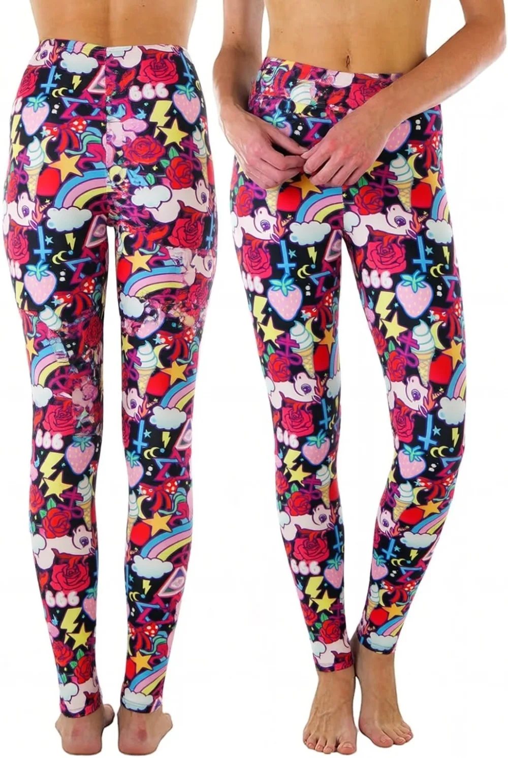 Women's Colorful Rainbow Print - Winter Yoga Clothing review and price
