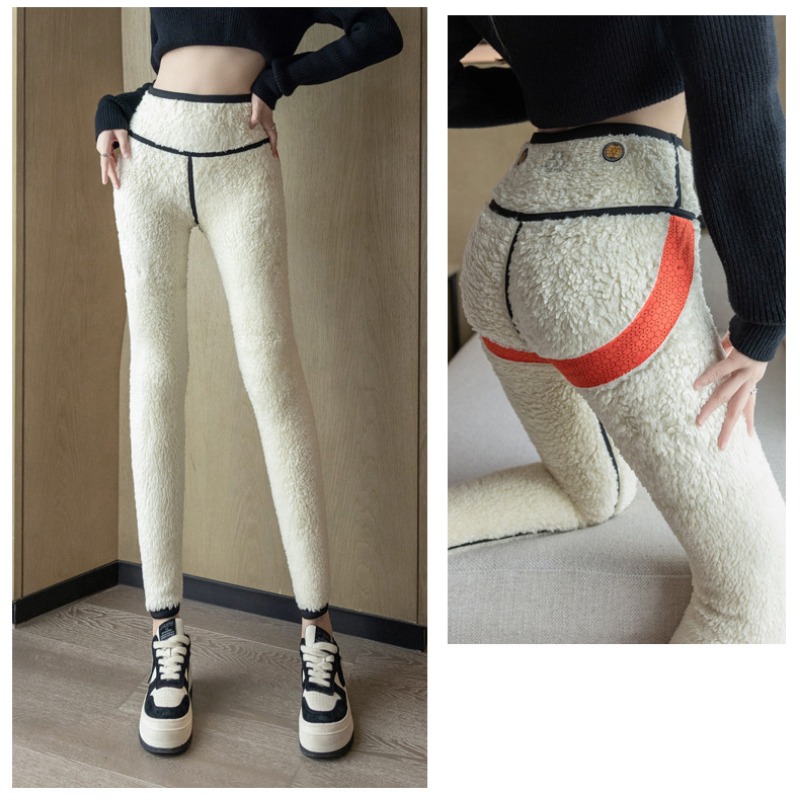 Thickened and Plush Pants Lamb - Winter Yoga Clothing review and price