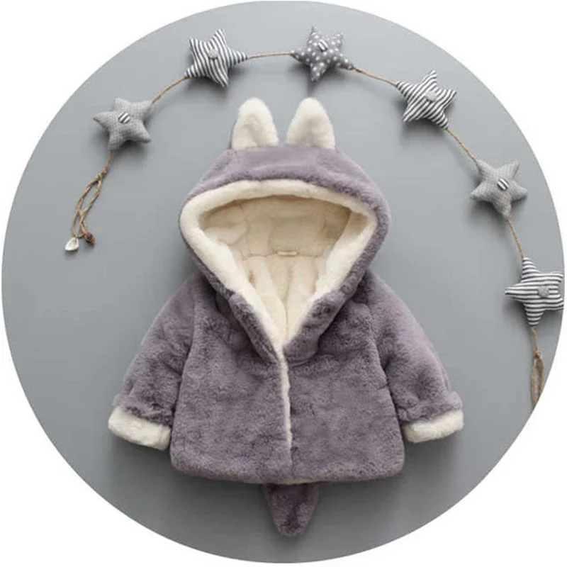 Cute Cat Ears Plush Baby Jacke - Winter Clothing Toddler Girl review and price