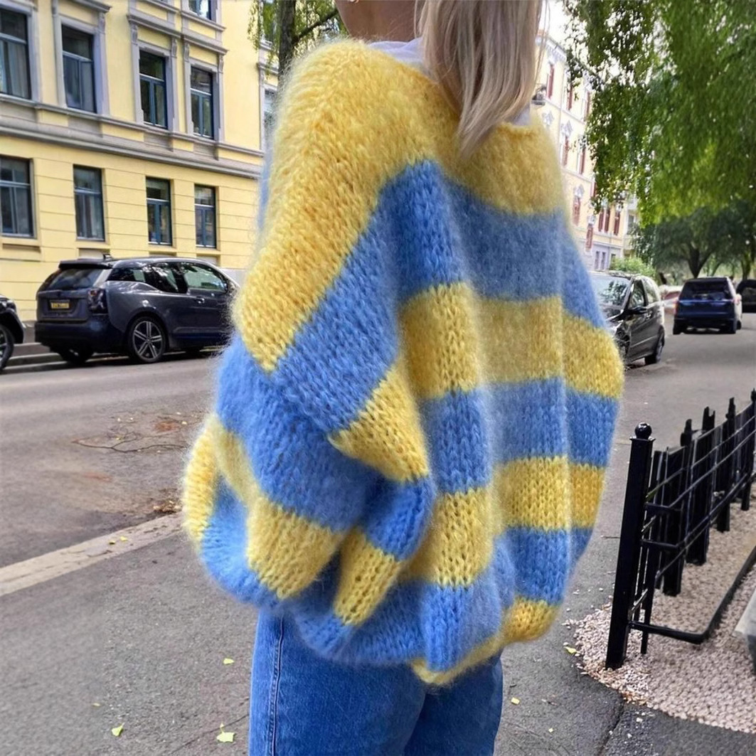 Casual Blue & Yellow Striped K - Yellow Winter Clothing review and price
