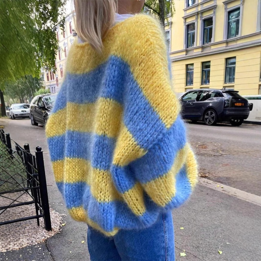 Casual Blue & Yellow Striped K - Yellow Winter Clothing review and price