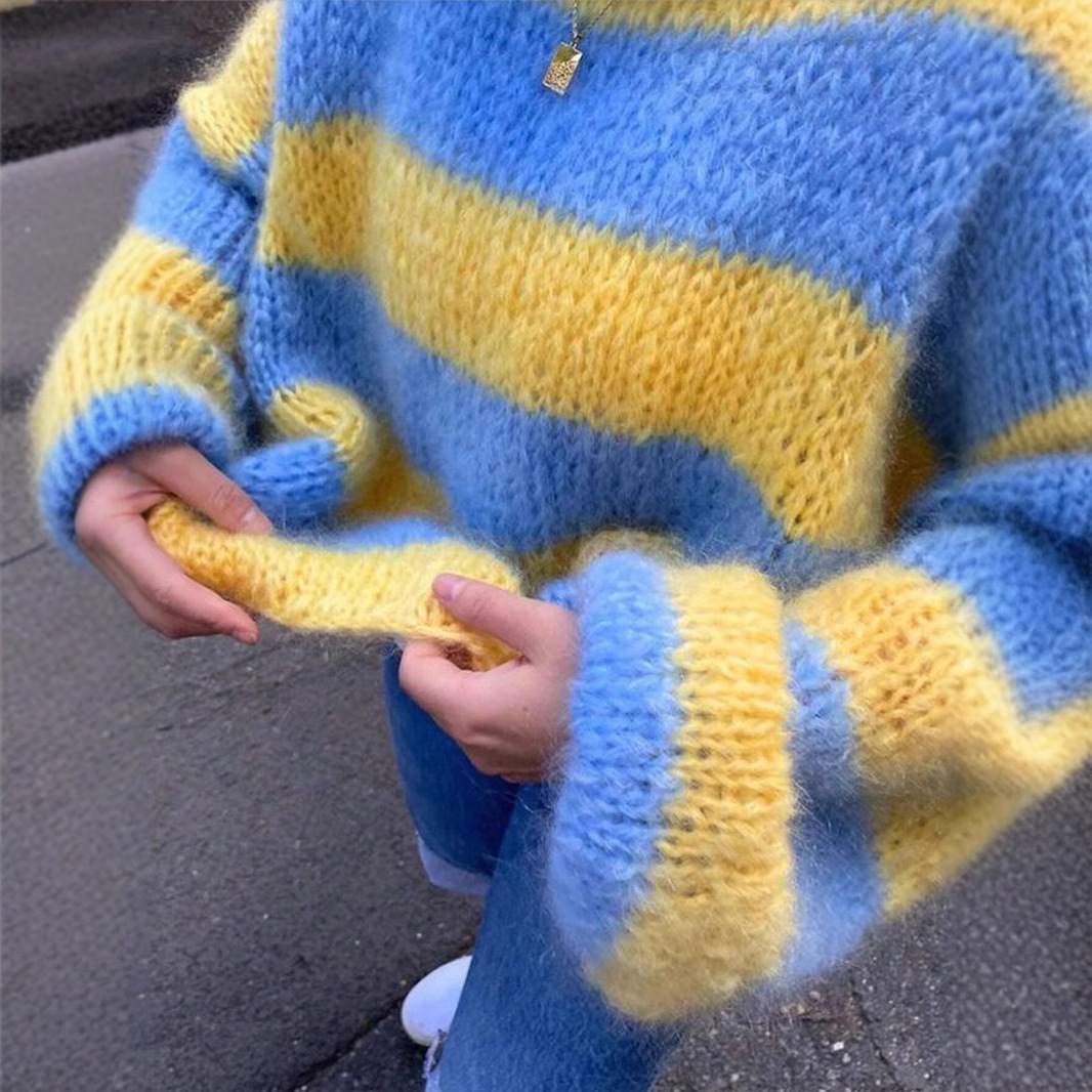 Casual Blue & Yellow Striped K - Yellow Winter Clothing review and price