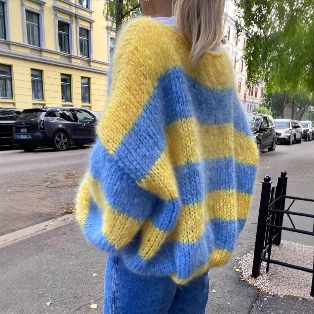 Casual Blue & Yellow Striped K - Yellow Winter Clothing review and price