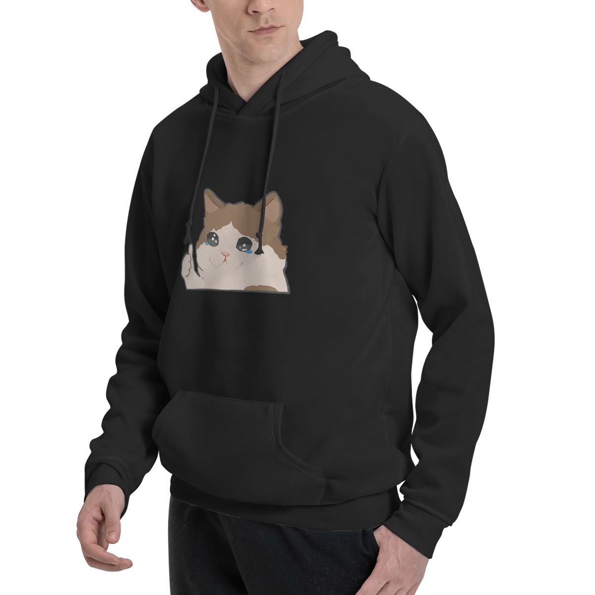 Crying Cat Meme Hoodies Men's  - Winter Clothing Meme review and price